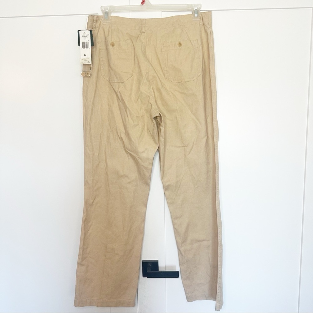 Lauren Ralph Lauren linen & cotton pants 14 sand beige tan khaki coastal career - Picture 3 of 9